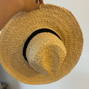 Target straw sun hat with wide brim
